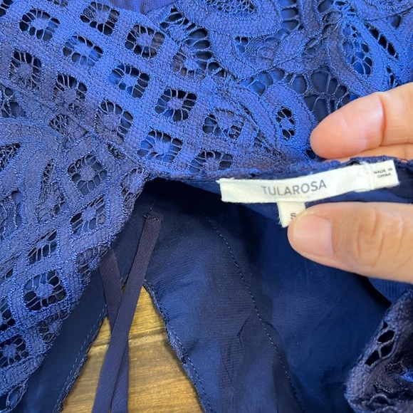 Tularosa Revolve Skylar Lace V Neck Mini Dress Blue Small - Picture 6 of 10
